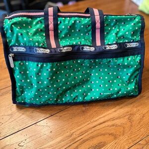 LeSportsac Boston bag Green, Navy & Pink Travel Bag with Star Design